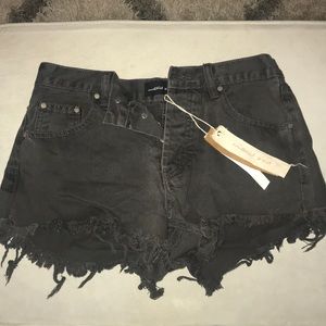 Mustard Seed Black Distressed Shorts